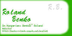 roland benko business card